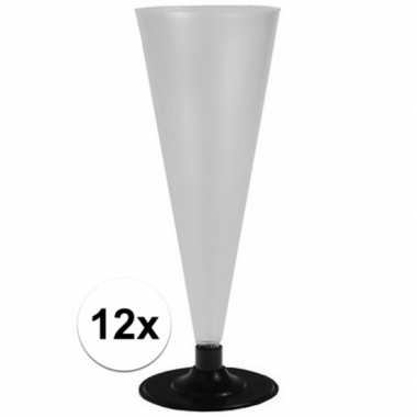 12 x champagne glazen mat transparant