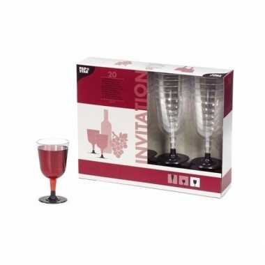 20 plastic transparante glazen