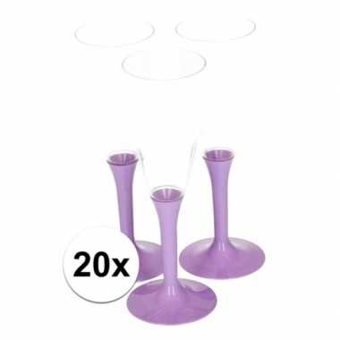 20x lila paarse wijnglazen