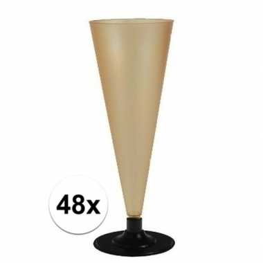 48 x champagne glazen goudkleurig