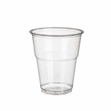 50x pla transparante frisdrank/bier drinkbekers 300 ml