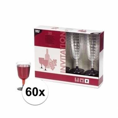 60 plastic transparante glazen