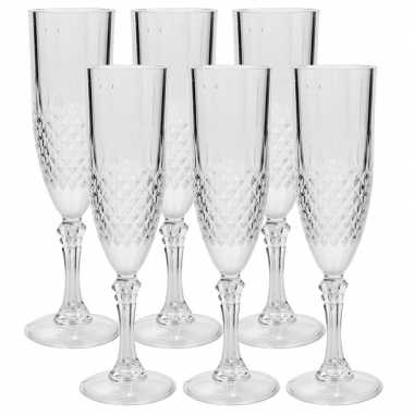 6x champagne glazen 200ml