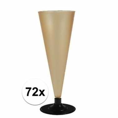 72 x champagne glazen goudkleurig