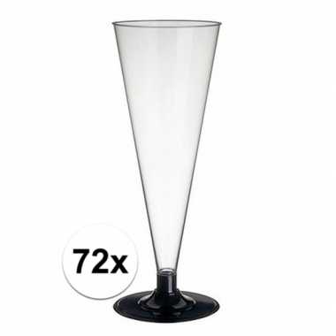 72 x champagne glazen transparant