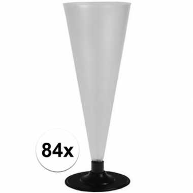84 x champagne glazen mat transparant