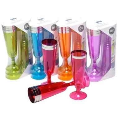 Blauwe champagneglazen plastic