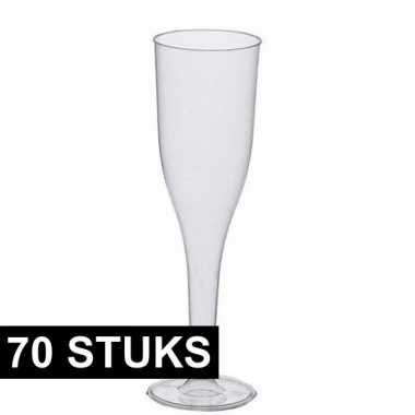 Feestelijke champagne glazen 70 stuks