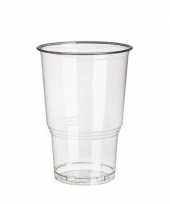 100x pla transparante frisdrank bier drinkbekers 250 ml