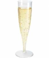 10x champagne glazen transparant 19 cm