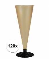 120 x champagne glazen goudkleurig
