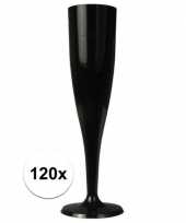 120 x champagne glazen zwart