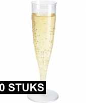 20x champagne glazen transparant 19 cm