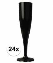 24 x champagne glazen zwart