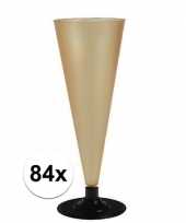 84 x champagne glazen goudkleurig