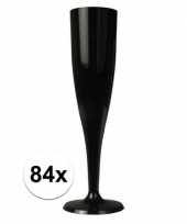 84 x champagne glazen zwart