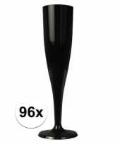 96 x champagne glazen zwart