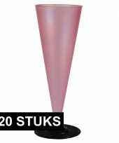 Party flutes roze doorzichtig 120 stuks