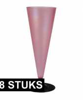 Party flutes roze doorzichtig 18 stuks