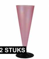 Party flutes roze doorzichtig 72 stuks