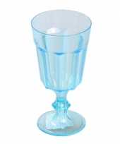 Plastic wijnglas blauw 15 cm