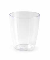 Set van 12x kunststof grote drinkglazen waterglazen transparant 400 ml